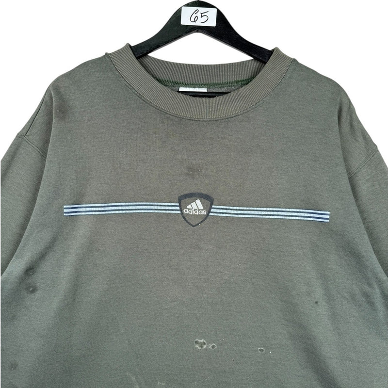 Vintage Adidas Logo Stripe Graphic Crewneck
