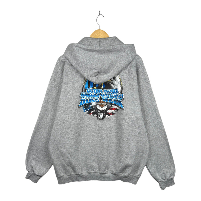 Vintage Harley Davidson Outer Banks Bike Graphic Hoodie