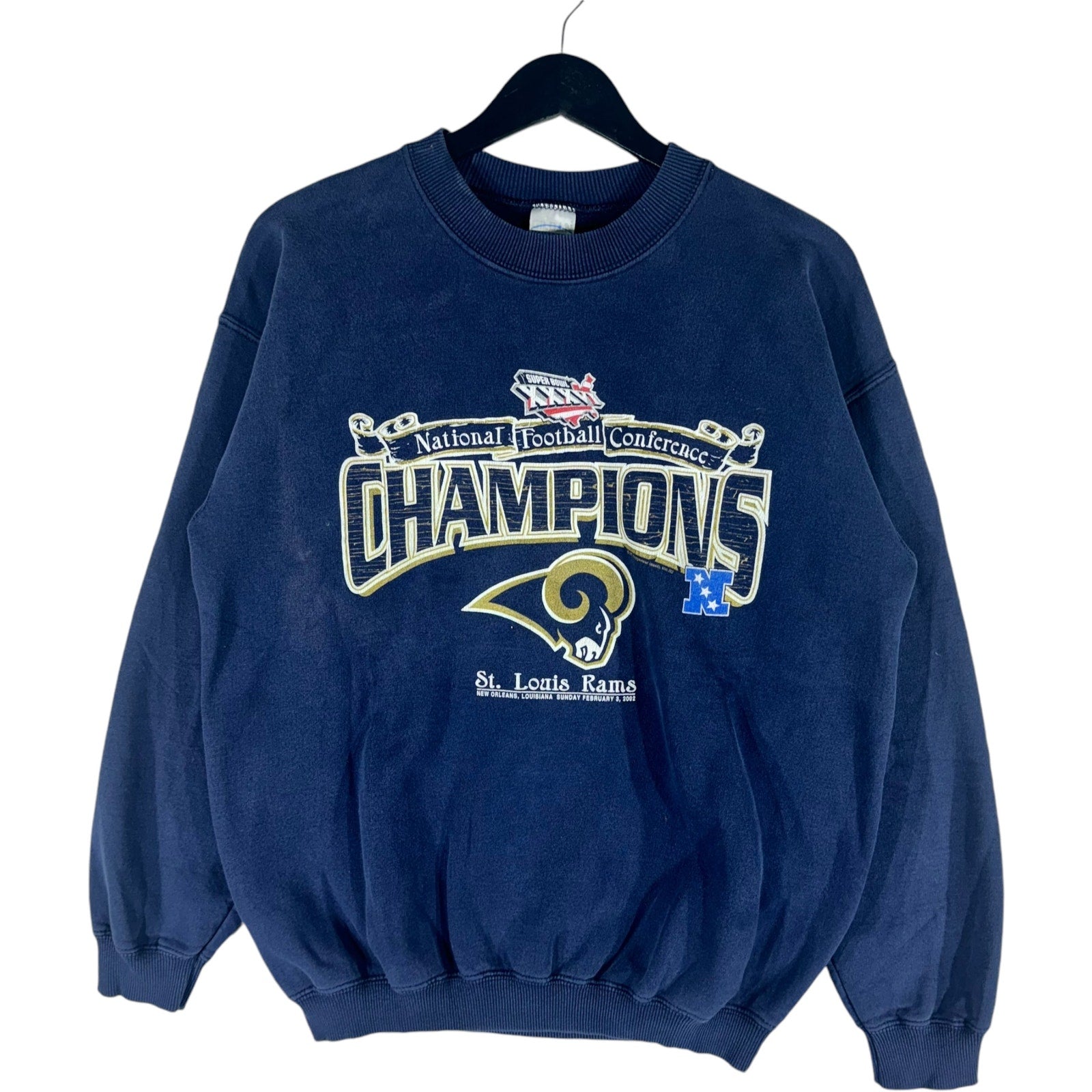 Vintage NFL St. Louis Rams Super Bowl 34 Champions Crewneck