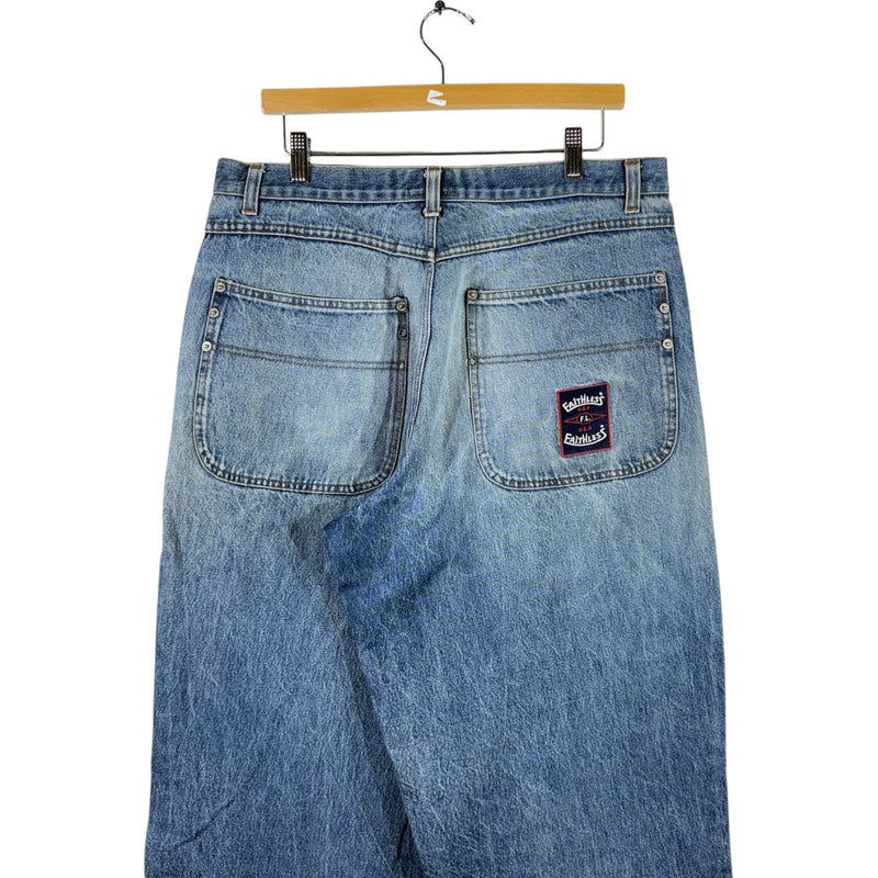 Vintage Faithless Wide Leg Denim Jeans 36x33