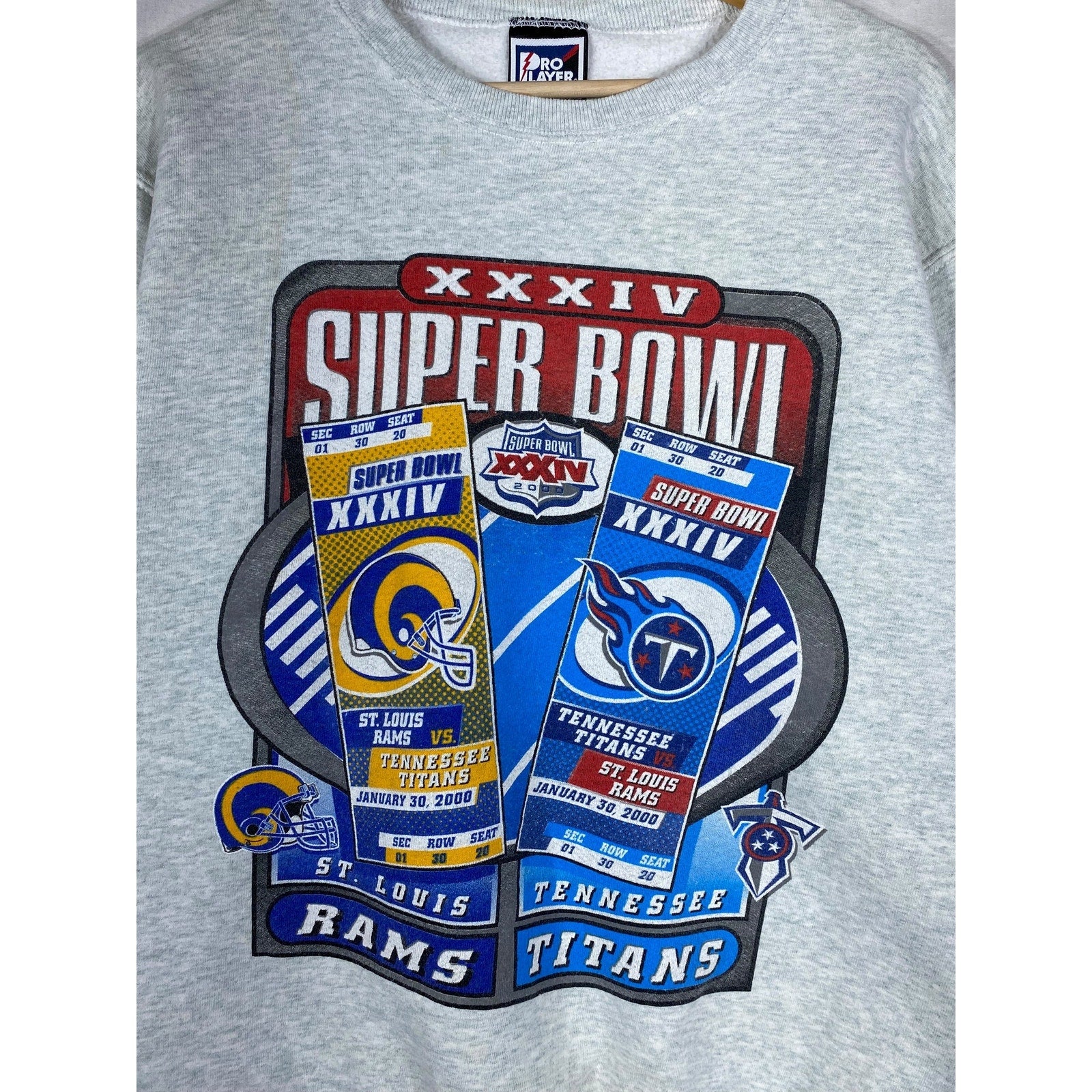 Vintage Super Bowl XXXIV Rams Vs. Titans NFL Crewneck