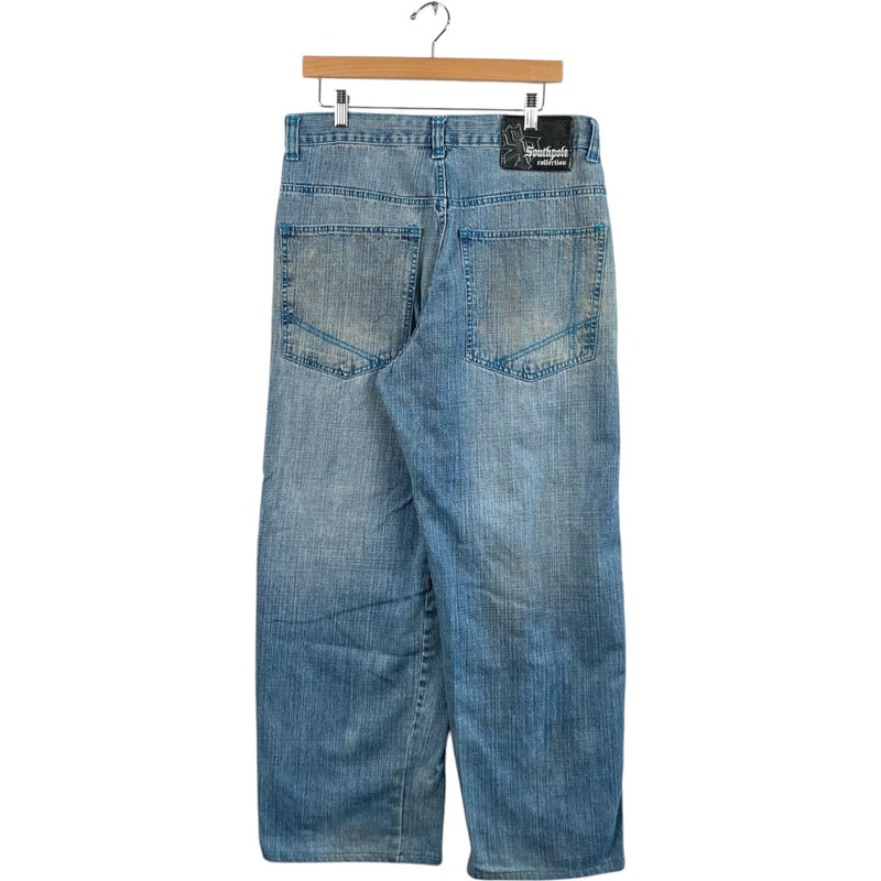 Vintage Southpole Faded Wide Leg Denim Jeans 35 x 30
