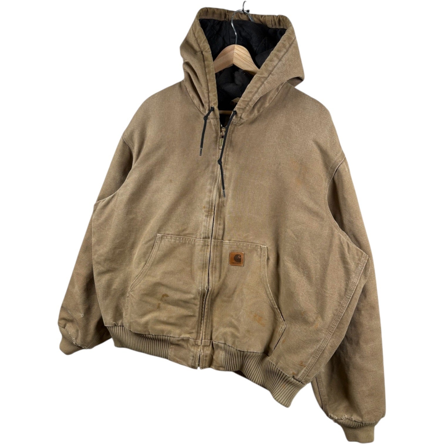 Vintage Carhartt Insulated Active Hoodie Full Zip Workwear Jacket