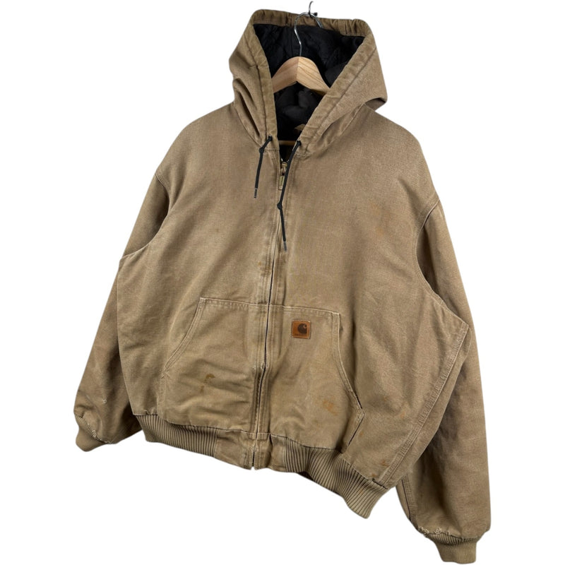Vintage Carhartt Insulated Active Hoodie Full Zip Workwear Jacket