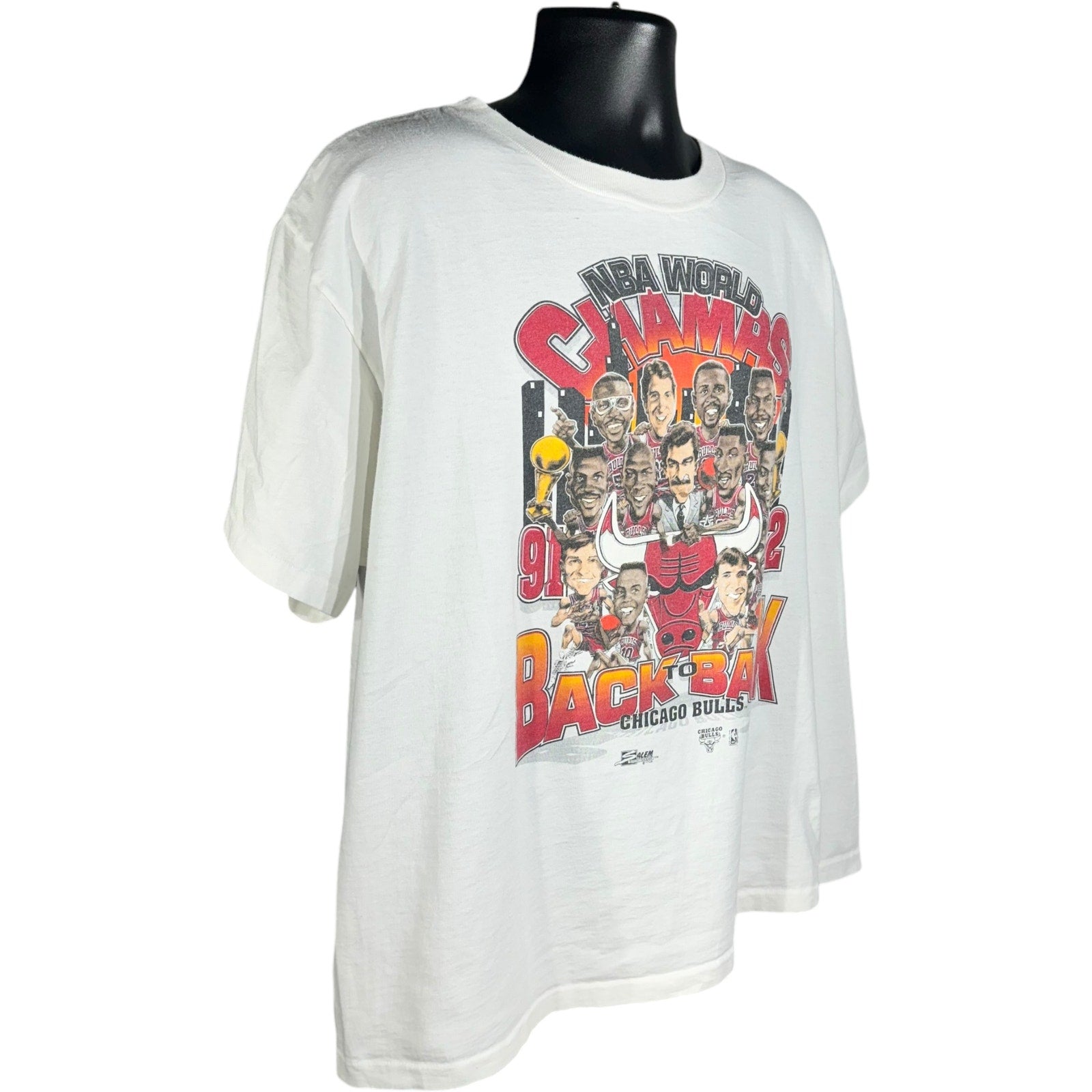 Vintage Chicago Bulls Back to Back World Champions Caricature Tee 90s