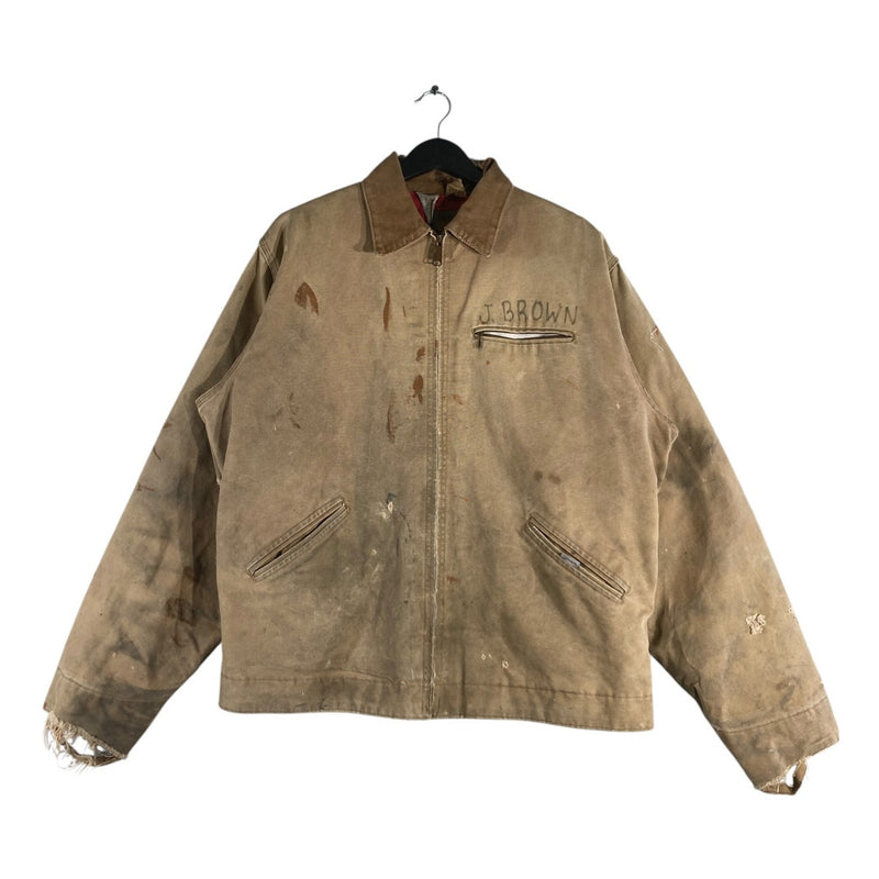 Vintage Carhartt J. Brown Distressed Full Zip Canvas Jacket