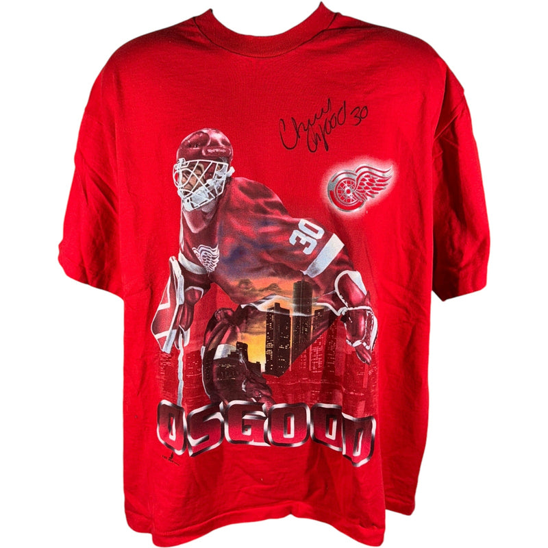 Vintage Detroit Red Wings Chris Osgood Autographed NHL Tee