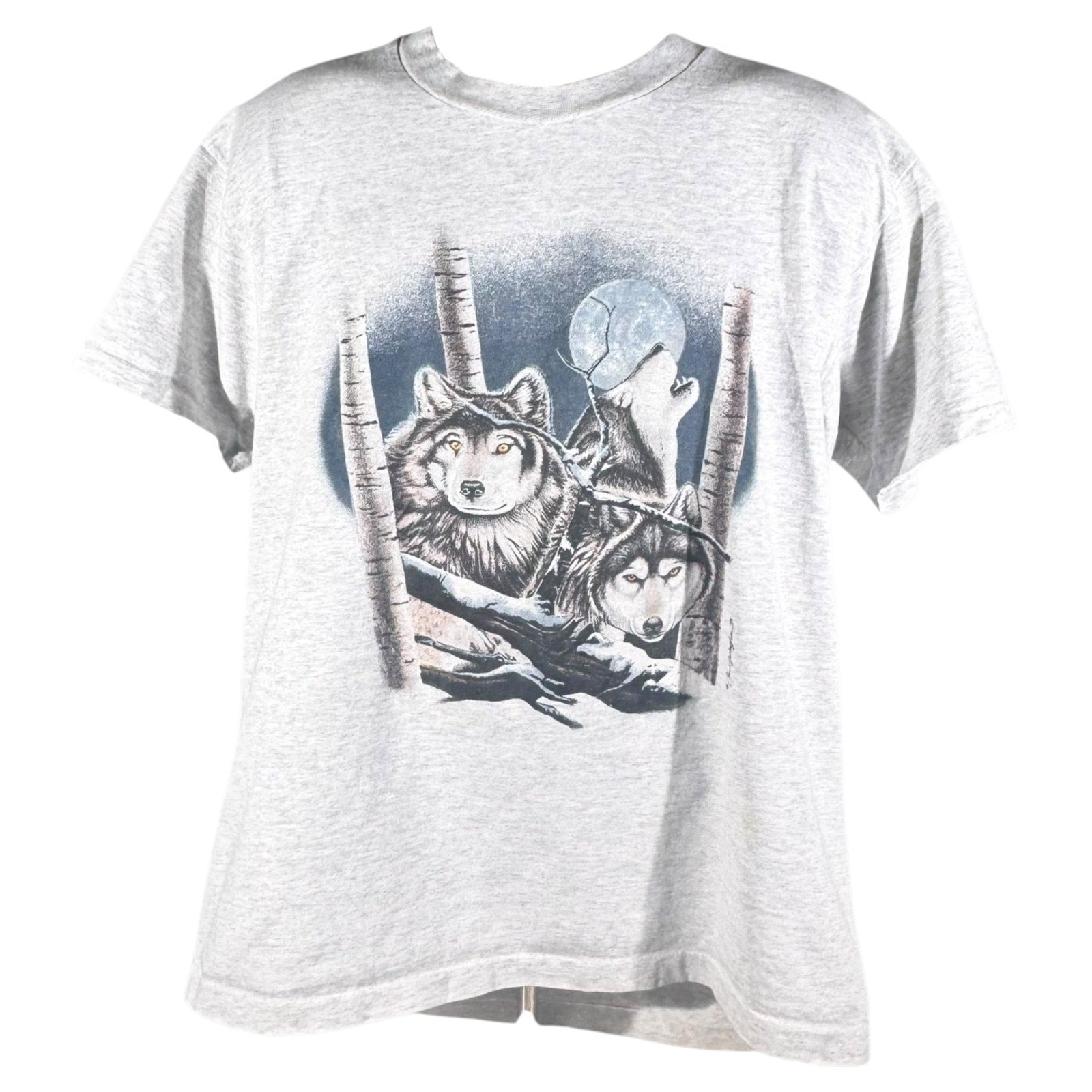 Vintage Wolves Nighttime Wilderness Graphic Tee