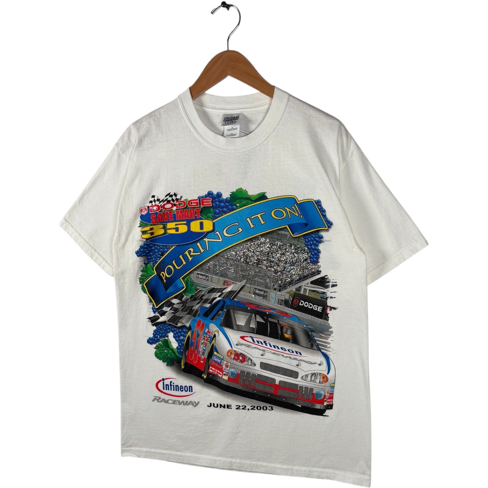 Vintage Dodge Save Mart 350 Racing Event NASCAR Tee