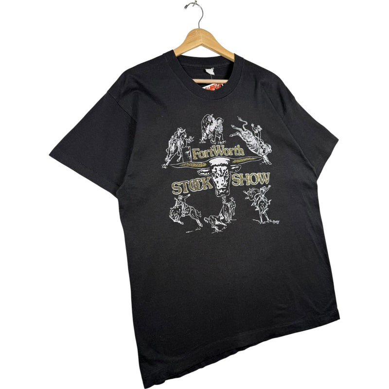 Vintage FortWorth Stock Show Bull Crewneck T-Shirt