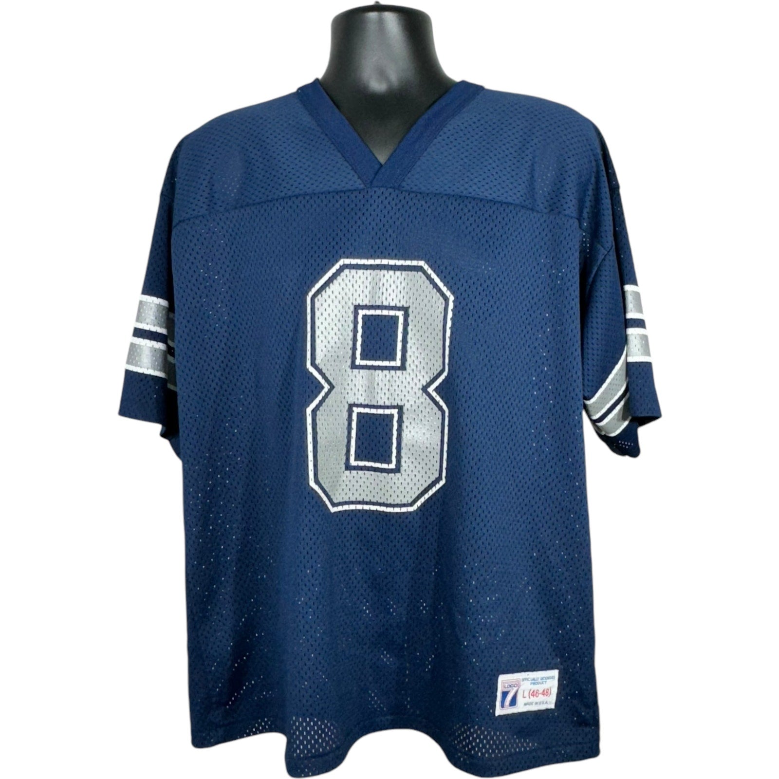 Vintage Logo 7 Dallas Cowboys Troy Aikman # 8 NFL Jersey 90s