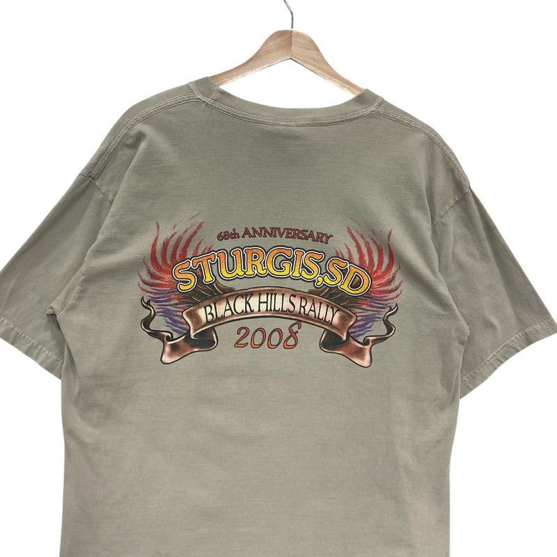 Sturgis Black Hills Rally Flaming Eagle Tee 2008