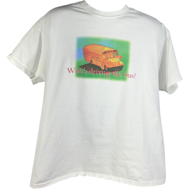 Vintage Compaq "Whos Driving The Bus?" Tee