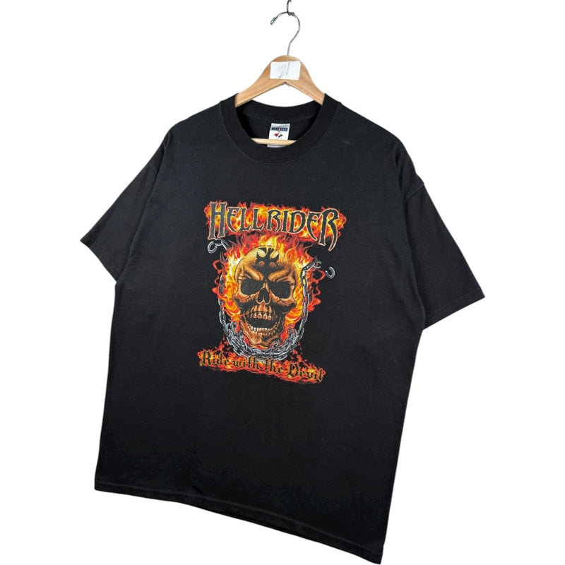 Vintage Hellrider Flaming Skull T-Shirt