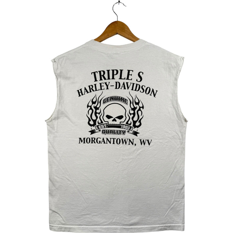 Vintage Harley-Davidson Morgantown WV Skull Muscle Tee Tank Top