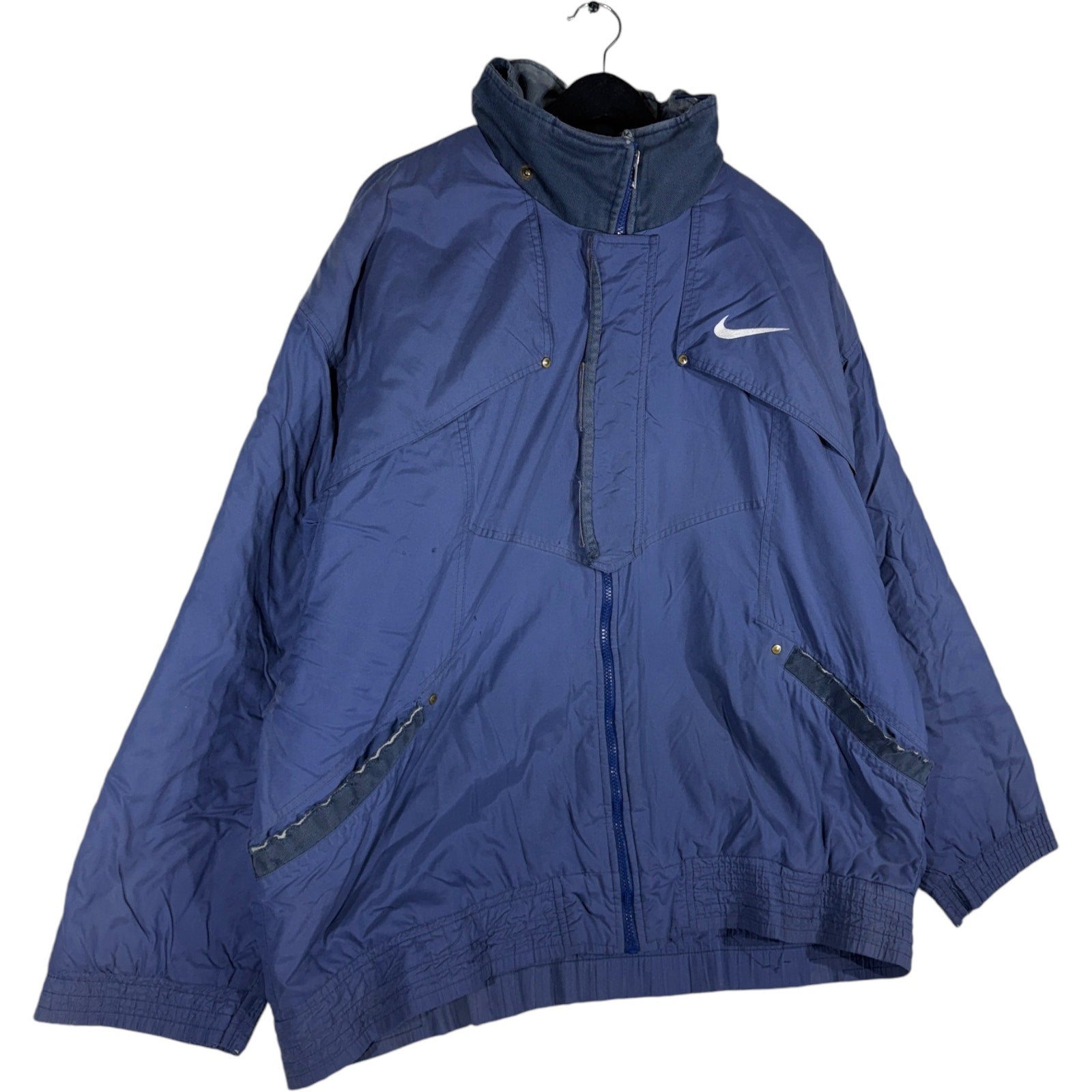 Vintage Nike Hidden Hood 1/4 Zip Light Jacket