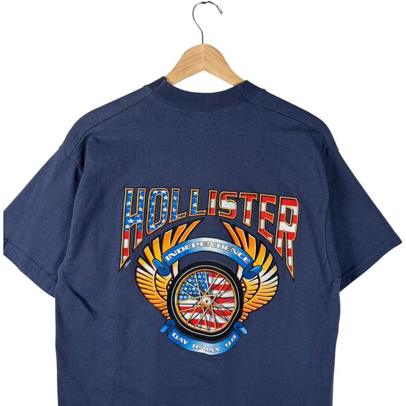 Vintage Hollister Independence Day Bike Rally Double Sided Tee 90s