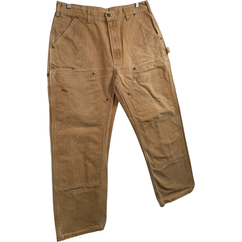 Vintage Carhartt Iconic Firm Duck Double Front Dungaree Work Pants 36x32