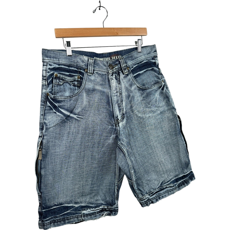Vintage Acid Washed Bermuda Denim Shorts 34
