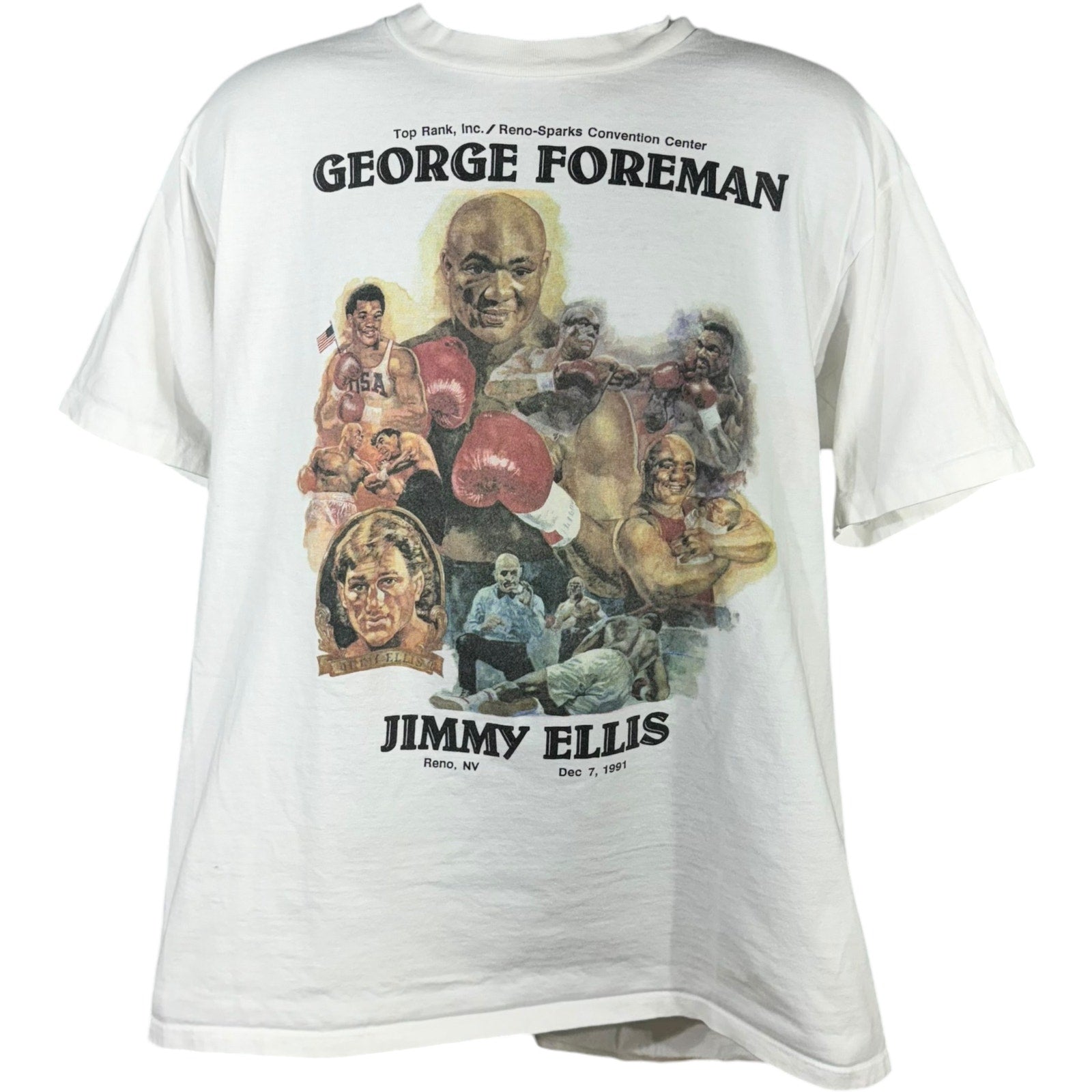 Vintage George Forman vs. Jimmy Ellis Boxing Match Tee 1991