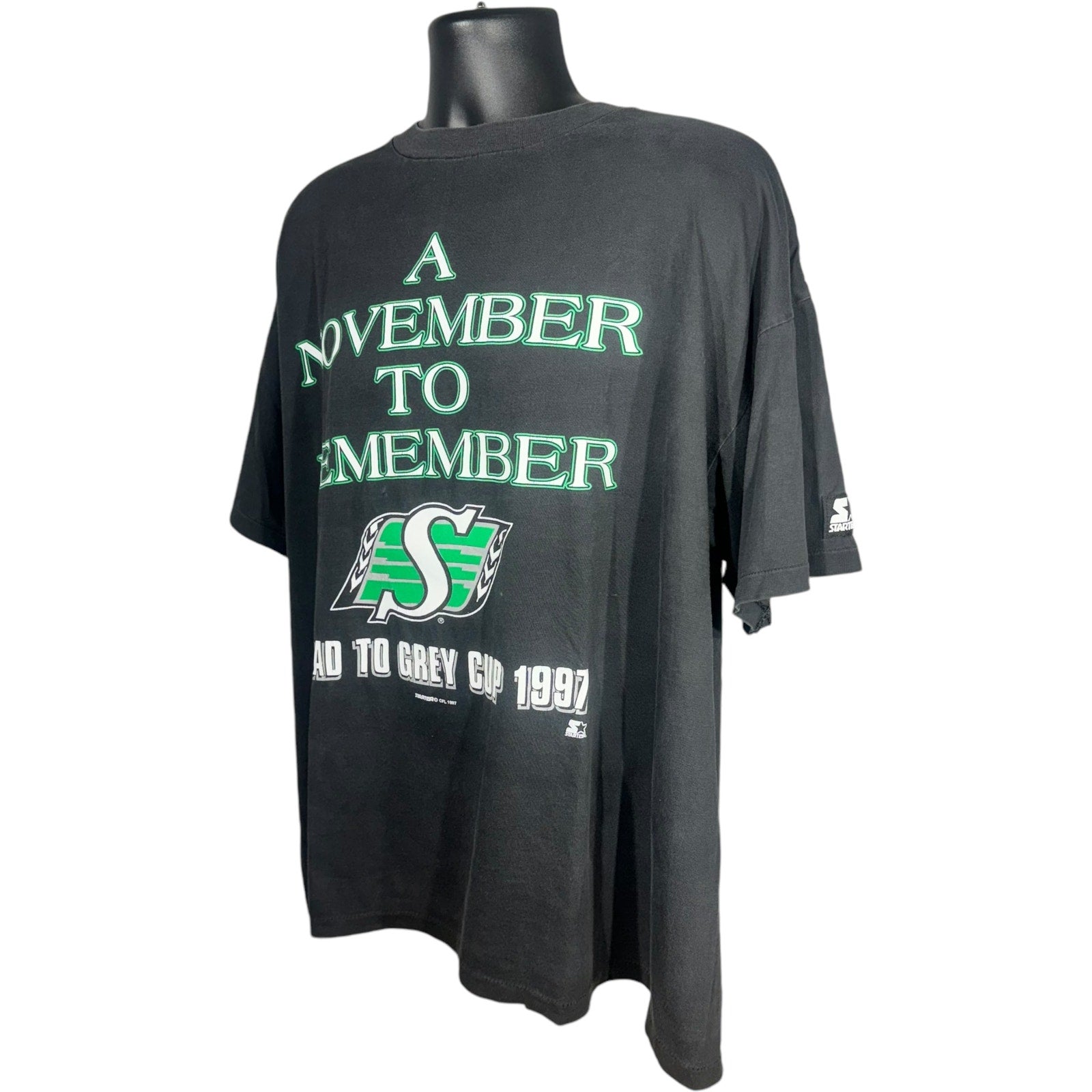 Vintage Starter CFL Grey Cup Saskatchewan Roughriders Tee 1997