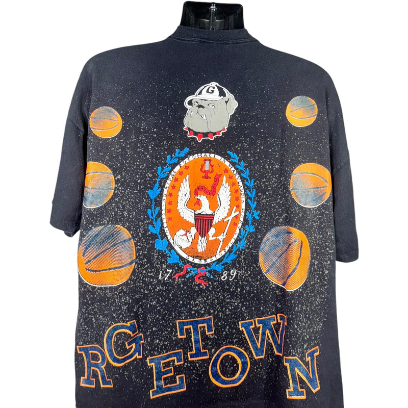 Vintage Georgetown University Hoyas Basketball AOP Tee 90s