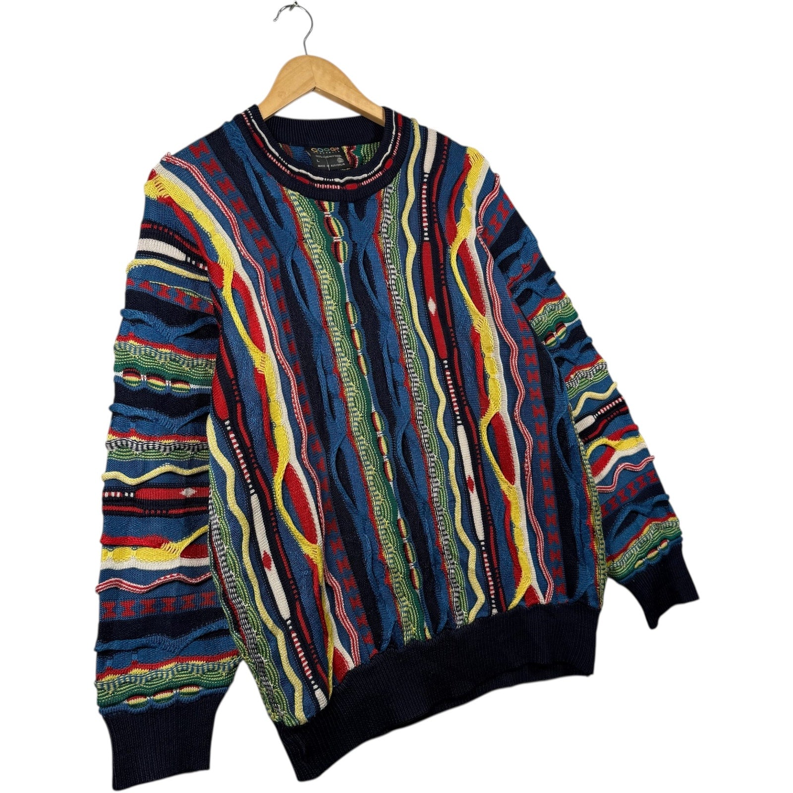 Vintage Coogi 3D Knit Striped Textured Sweater