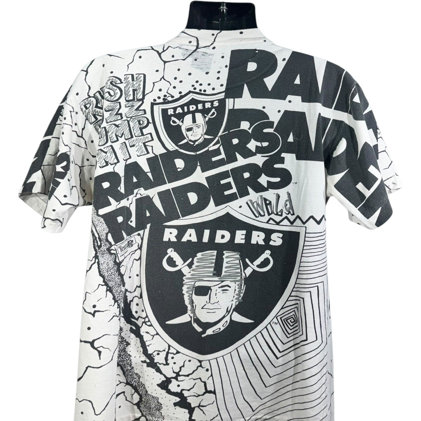 Vintage Los Angeles Raiders NFL All Over Print Tee