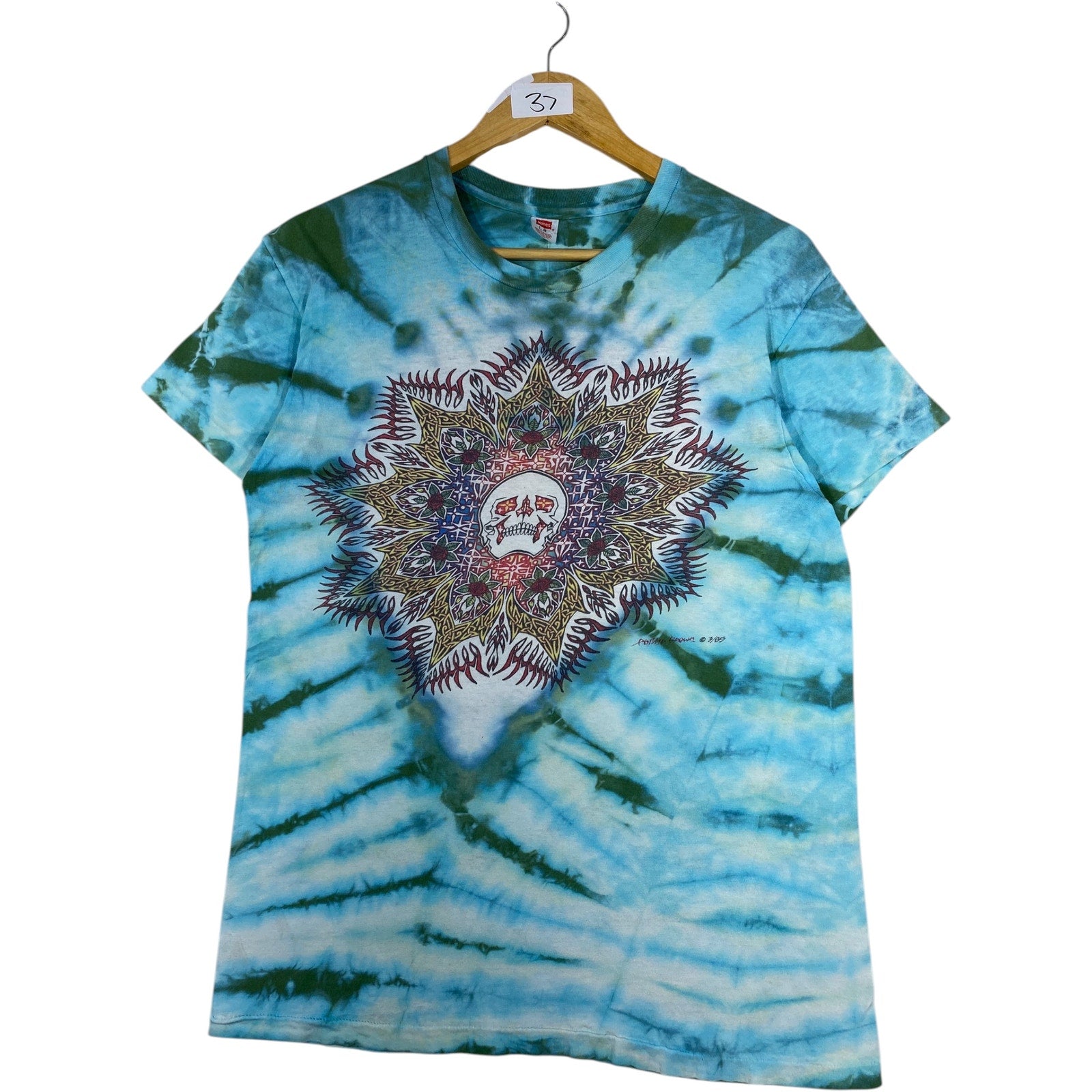 Vintage Tie Dye Philip Brown Skull T-Shirt