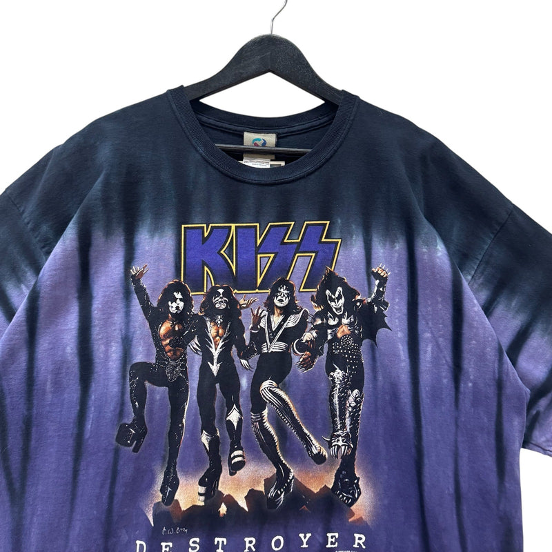 Vintage Y2K Liquid Blue Kiss Band Tee