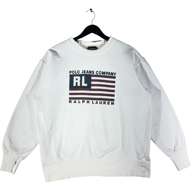 Vintage Polo Jeans Co. American Flag Crewneck