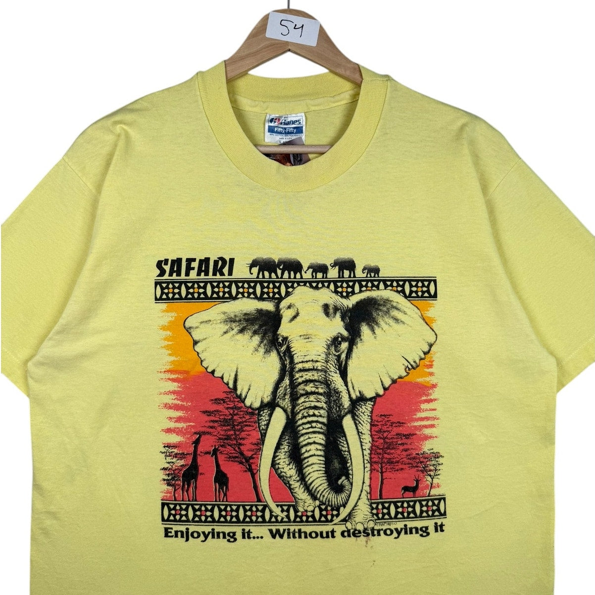 Vintage Safari Elephant Graphic T-Shirt