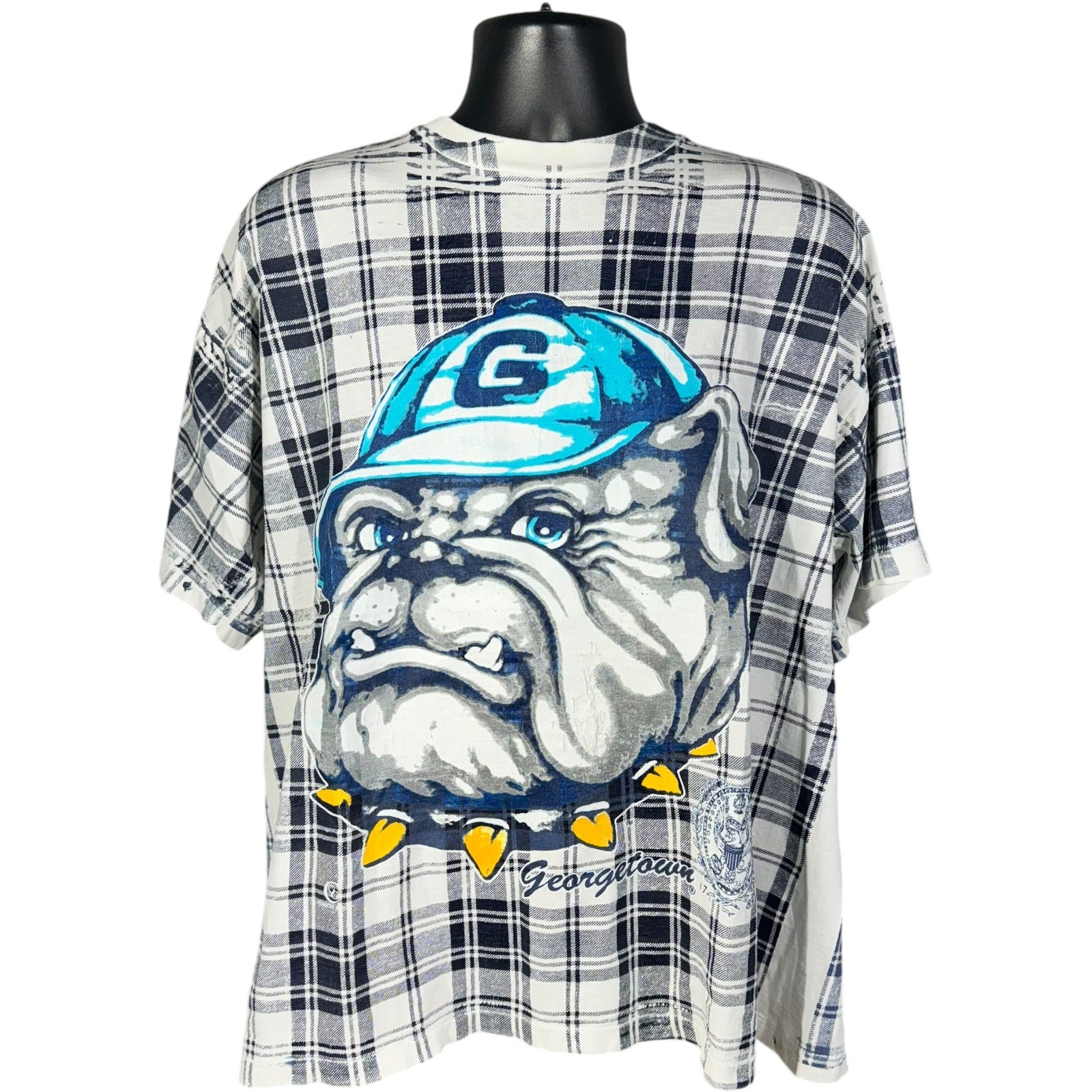 Vintage Georgetown University Plaid Mascot Tee