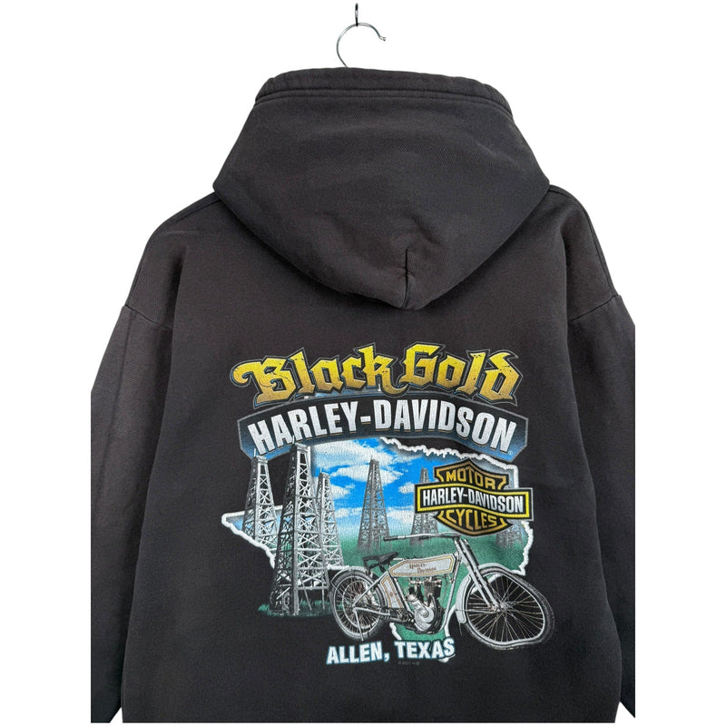 Vintage Harley Davidson Black Gold Pullover Hoodie