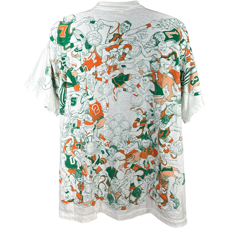 Vintage University Of Miami Hurricanes All Over Print Tee