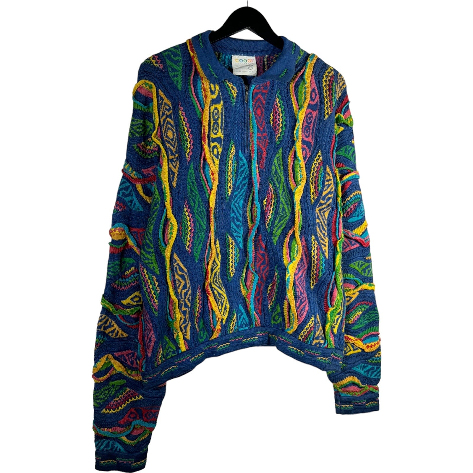 Vintage Coogi 3D Knit 1/4 Zip Sweater