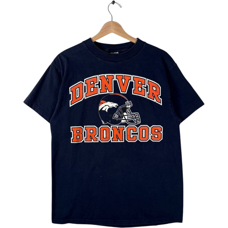 Vintage Logo 7 Denver Broncos Spellout NFL Tee 90s