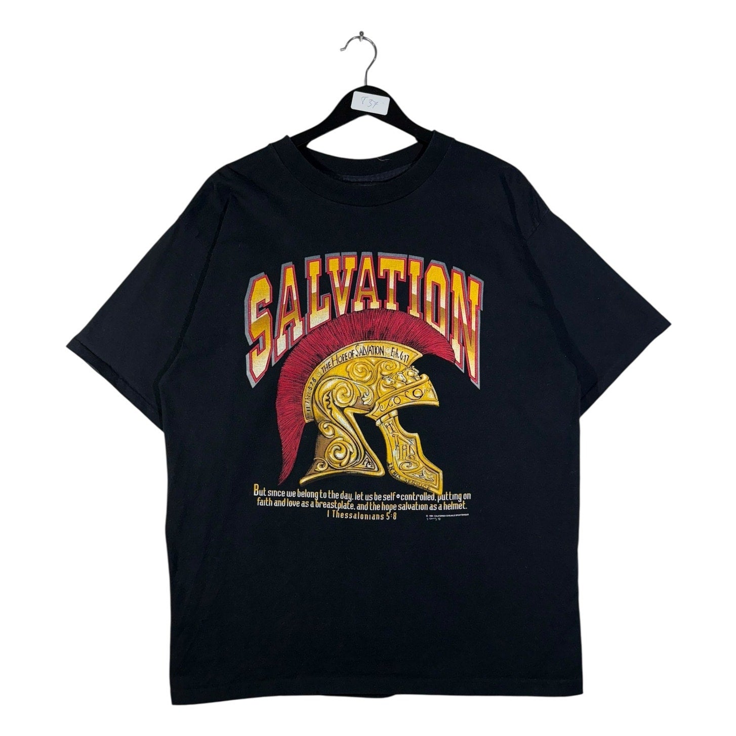 Vintage The Hope of Salvation Gladiator Helmet NASCAR T-Shirt