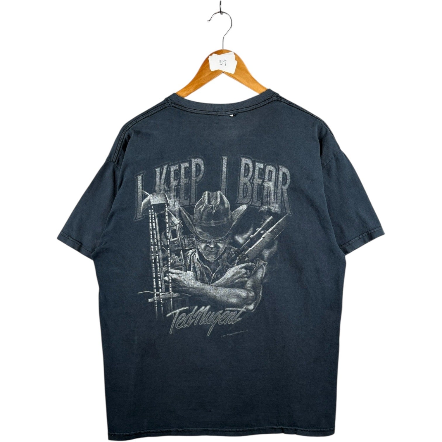 Vintage Ted Nugent I Keep I Bear Graphic Print T-Shirt