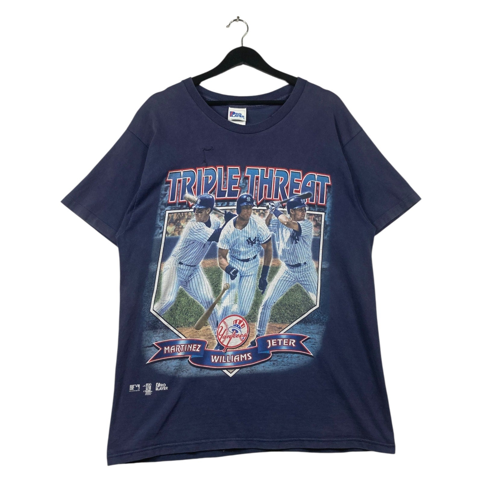 Vintage Pro Player New York Yankees Derek Jeter, Tino Martinez & Devin Williams MLB T-Shirt