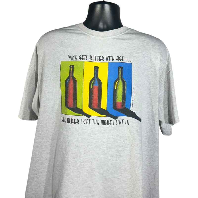 Vintage "Wine Gets Better With Age" Humor Tee