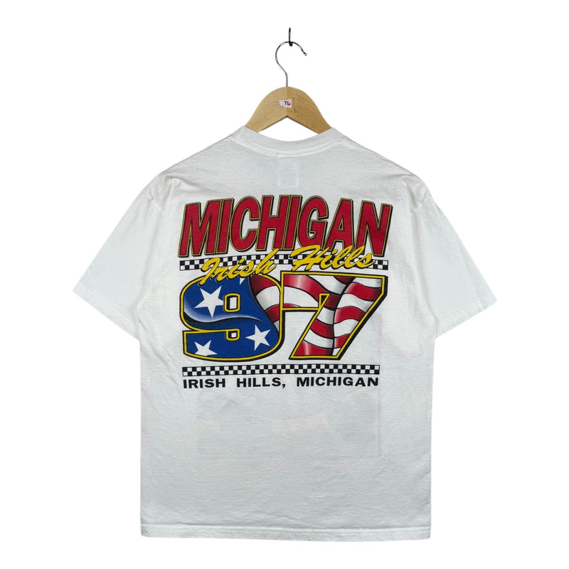 Vintage Michigan Irish Hills Racing Car Graphic T-Shirt