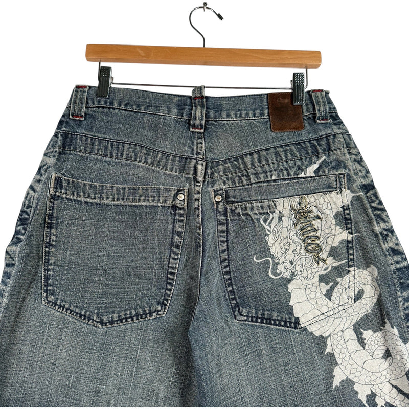 Y2K Jnco Jeans Dragon Denim Shorts 20H