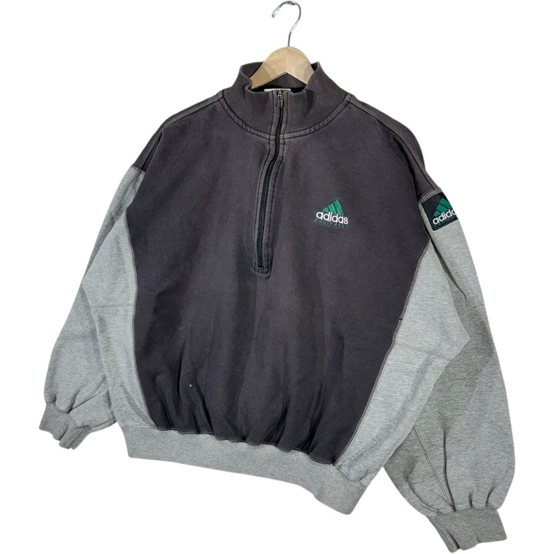 Vintage Adidas Mini Logo Color Block 1/4 Zip Sweatshirt