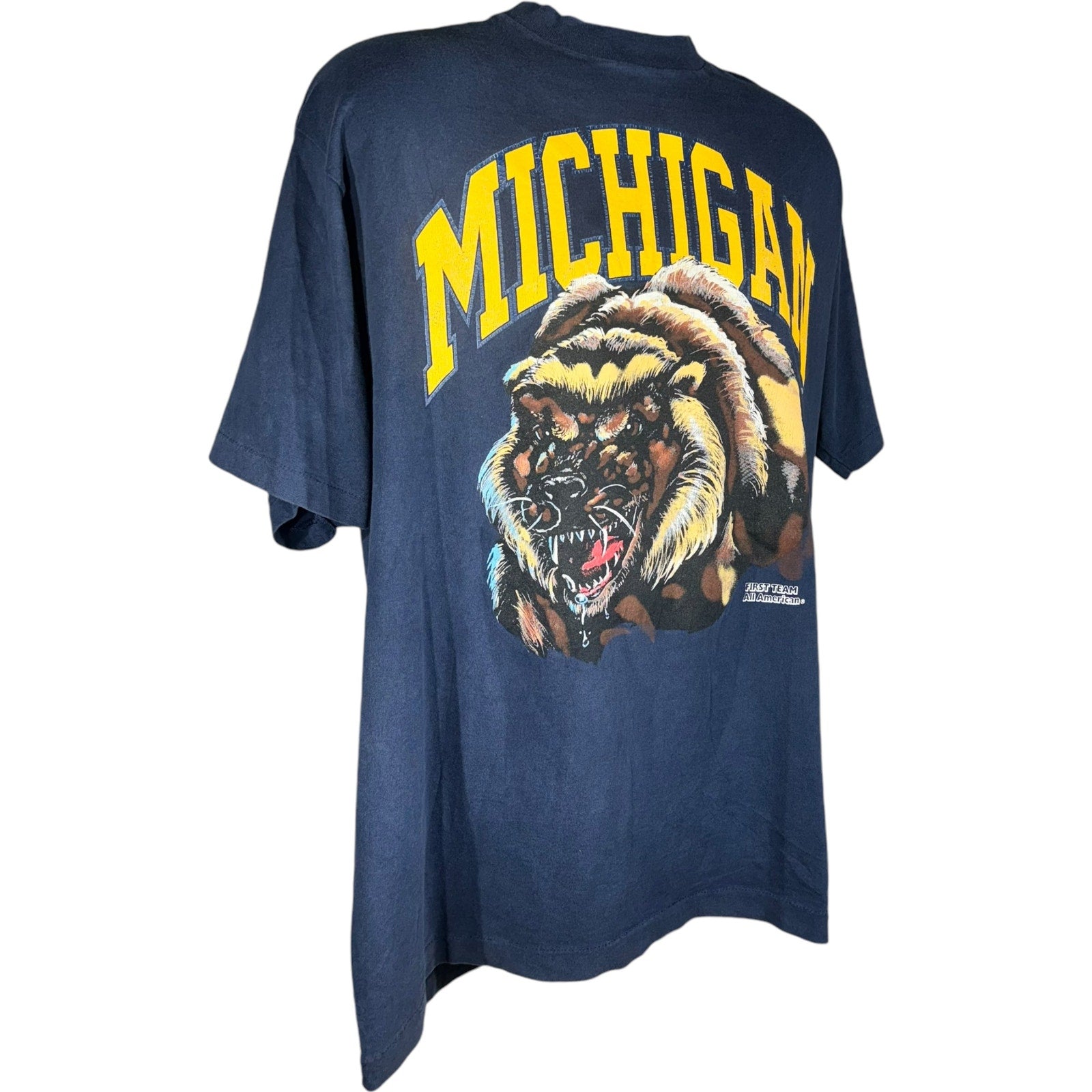 Vintage Michigan Wolverines Big Print Mascot Tee 90s