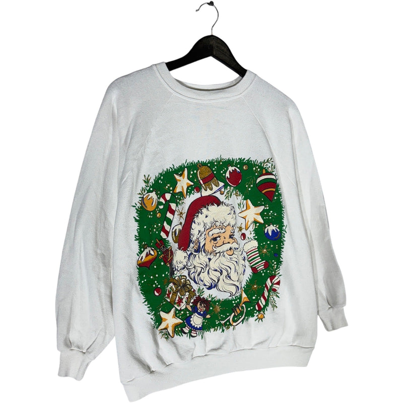 Vintage Santa Claus Wreath Women's Crewneck