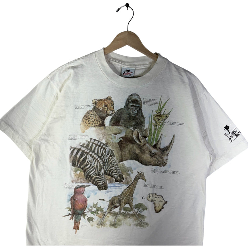 Vintage "African Field Studies" Exotic Animals Nature Tee 90s