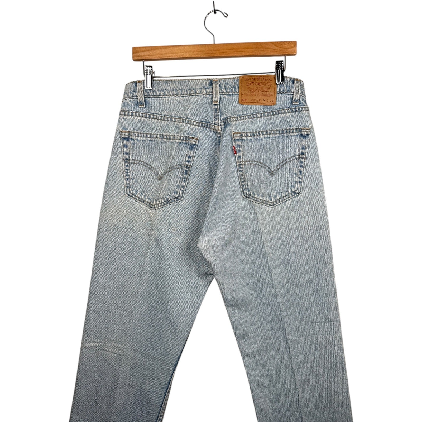 Vintage Levi's 505 Light Wash Straight Leg Jeans 34x34