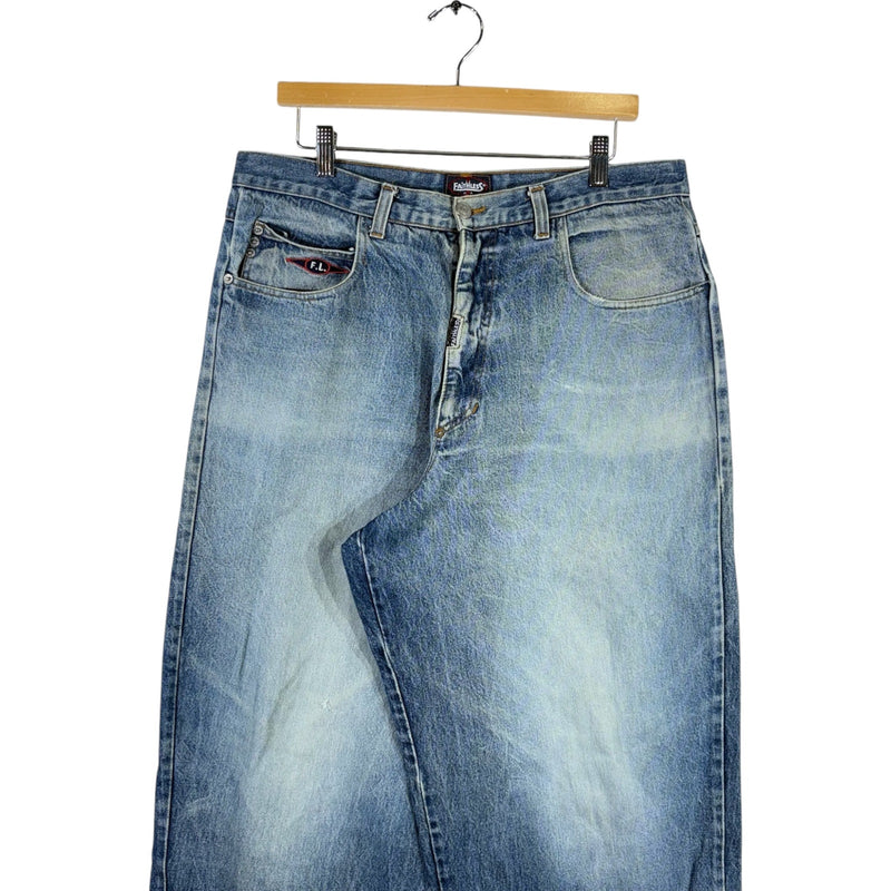 Vintage Faithless Wide Leg Denim Jeans 36x33