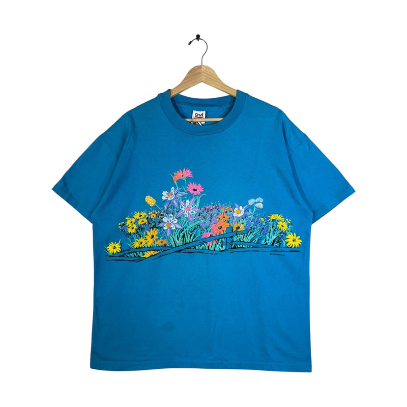 Vintage Anvil 1990 Floral Print T-Shirt
